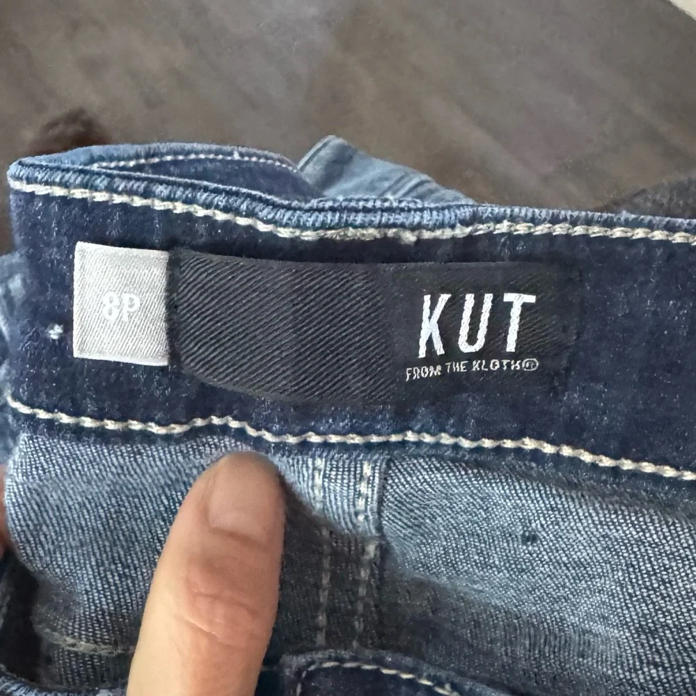 EUC‎ Kut from the Kloth Donna Ankle Skinny Jeans Petite 8 Polka Dot Dark Wash
